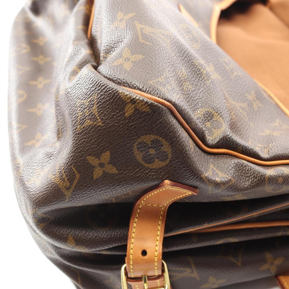 Louis Vuitton Canvas Monogram Leather Shoulder Brown Bag Saumur - Picture 6 of 9